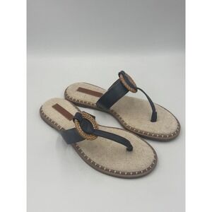 Nautica Navy Woven Flip Flop Sandals 8.5 Beachy Coastal Y2K